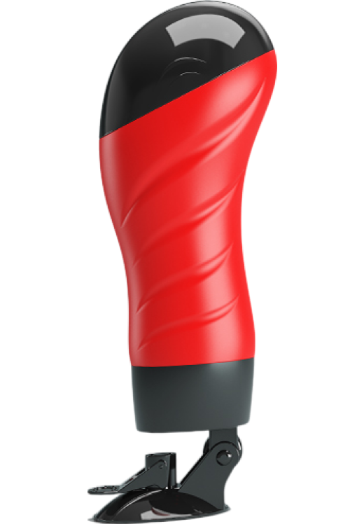Αυνανιστήρι κόλπου από tpe σε μαύρο - κόκκινο χρώμα, μήκους 28 εκ. και μέγιστης διαμέτρου 9.3 εκ.