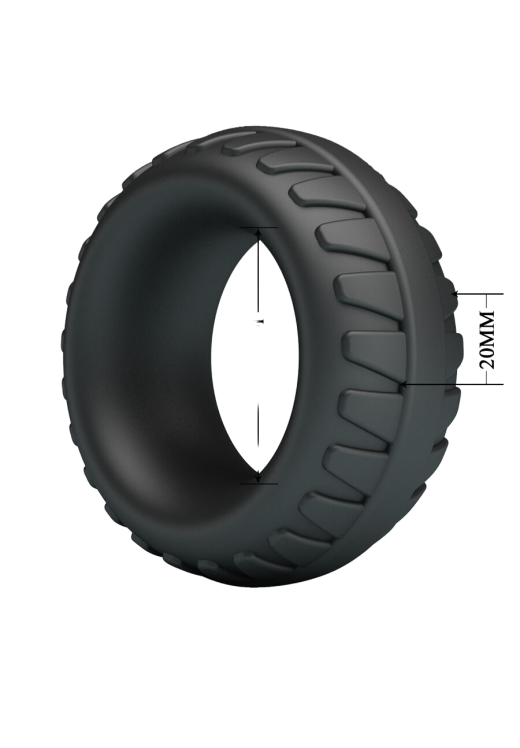 Δαχτυλίδι πέους από σιλικόνη σε μαύρο χρώμα, μήκους 5 εκ. και μέγιστης διαμέτρου 2,7 εκ. (πολύ ελαστικό)