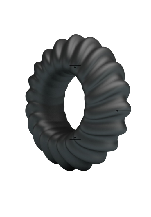 Δαχτυλίδι πέους από σιλικόνη σε μαύρο χρώμα, μήκους 5,5 εκ. και μέγιστης διαμέτρου 2,5 εκ.