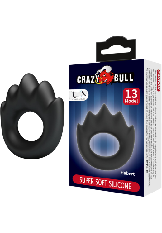 Δαχτυλίδι πέους από σιλικόνη σε μαύρο χρώμα, μήκους 6,5 εκ. και μέγιστης διαμέτρου 3,5 εκ.