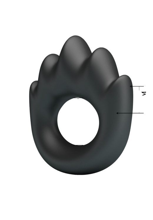 Δαχτυλίδι πέους από σιλικόνη σε μαύρο χρώμα, μήκους 6,5 εκ. και μέγιστης διαμέτρου 3,5 εκ.