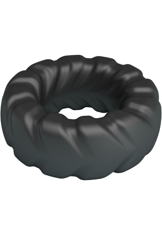 Δαχτυλίδι πέους από σιλικόνη σε μαύρο χρώμα, μήκους 4,5 εκ. και μέγιστης διαμέτρου 2,7 εκ. (πολύ ελαστικό).