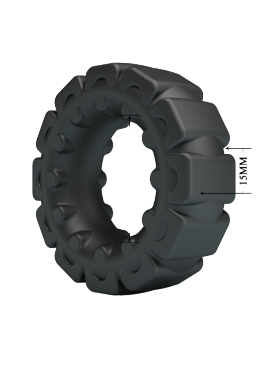 Δαχτυλίδι πέους από σιλικόνη σε μαύρο χρώμα, μήκους 5 εκ. και μέγιστης διαμέτρου 2,8 εκ. (πολύ ελαστικό)