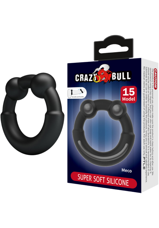 Δαχτυλίδι πέους από σιλικόνη σε μαύρο χρώμα, μήκους 6,1 εκ. και μέγιστης διαμέτρου 4 εκ. (πολύ ελαστικό)