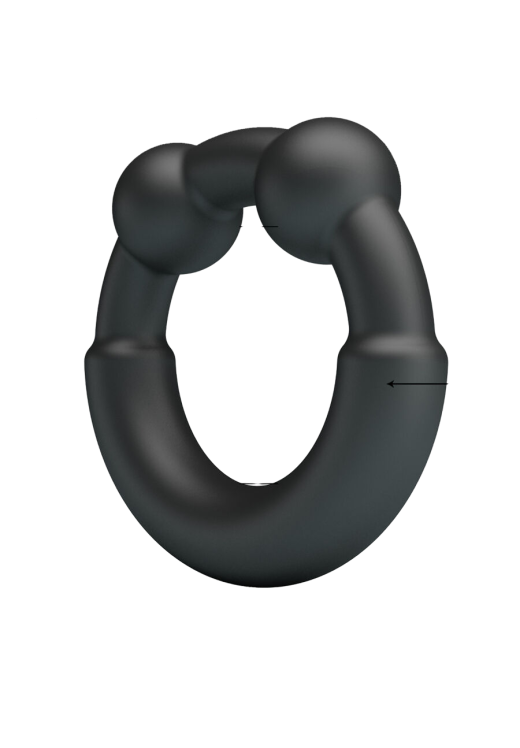 Δαχτυλίδι πέους από σιλικόνη σε μαύρο χρώμα, μήκους 6,1 εκ. και μέγιστης διαμέτρου 4 εκ. (πολύ ελαστικό)