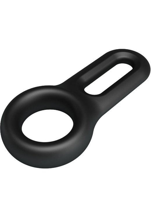 Διπλό δαχτυλίδι πέους από σιλικόνη σε μαύρο χρώμα, μήκους 9,5 εκ. και μέγιστης διαμέτρου 3,5 εκ. (πολύ ελαστικό)