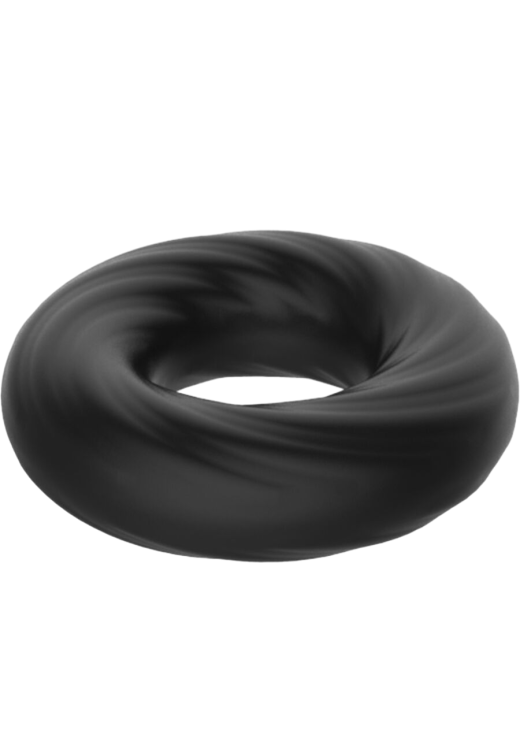 Δαχτυλίδι πέους από σιλικόνη σε μαύρο χρώμα, μήκους 5 εκ. και μέγιστης διαμέτρου 1.9 εκ. (πολύ ελαστικό)
