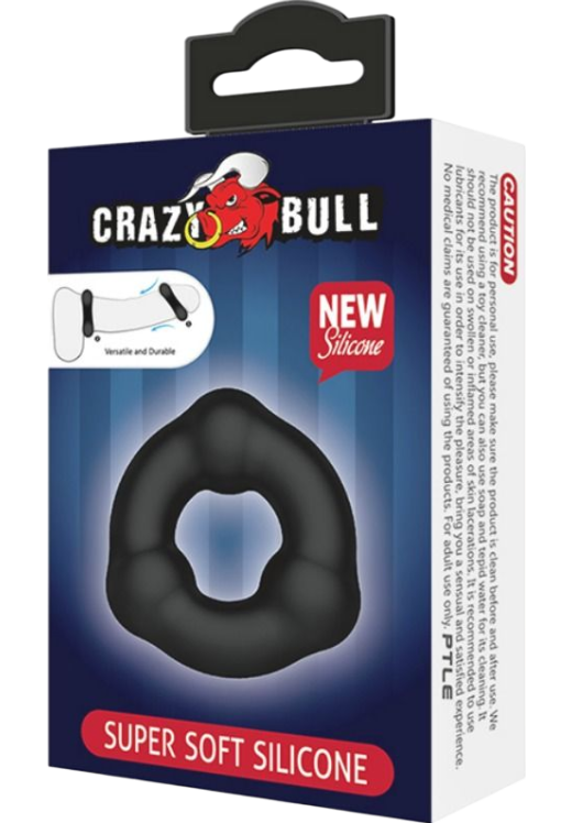 Δαχτυλίδι πέους από σιλικόνη σε μαύρο χρώμα, μήκους 5,4 εκ. και μέγιστης διαμέτρου 1,8 εκ.