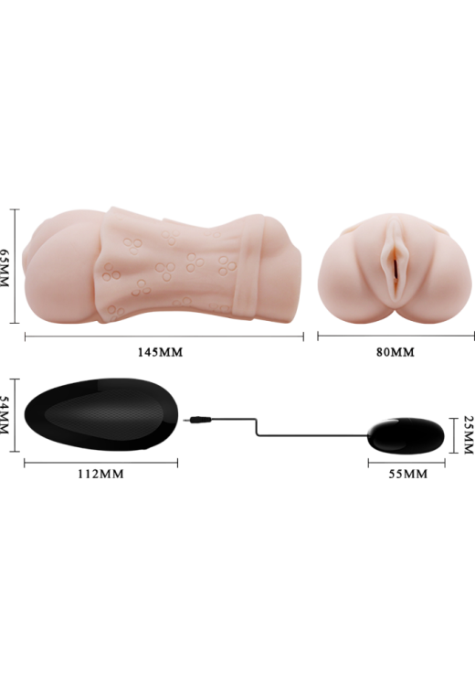 Αυνανιστήρι κόλπου από tpe σε φυσικό χρώμα, μήκους 14.5 εκ. και μέγιστης διαμέτρου 8 εκ.