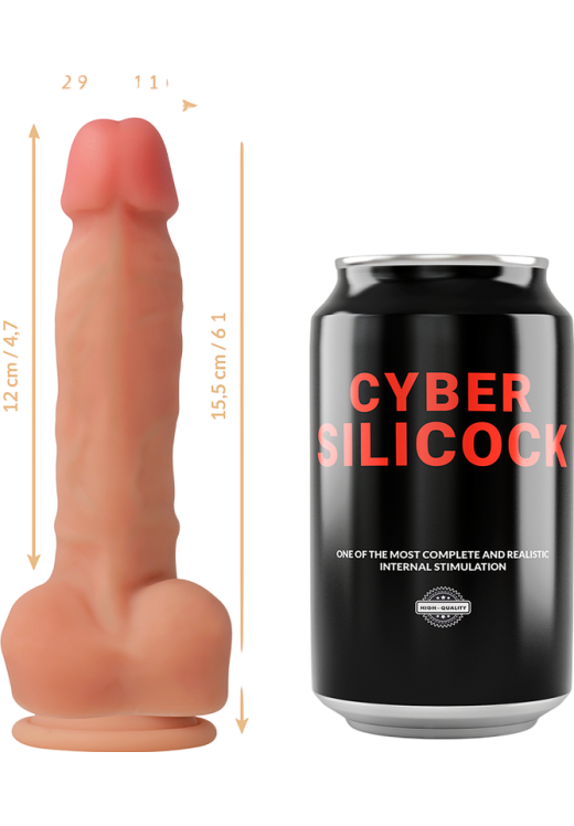 Ομοίωμα πέους από σιλικόνη σε φυσικό χρώμα, μήκους 15,5 εκ. και μέγιστης διαμέτρου 2,9 εκ.