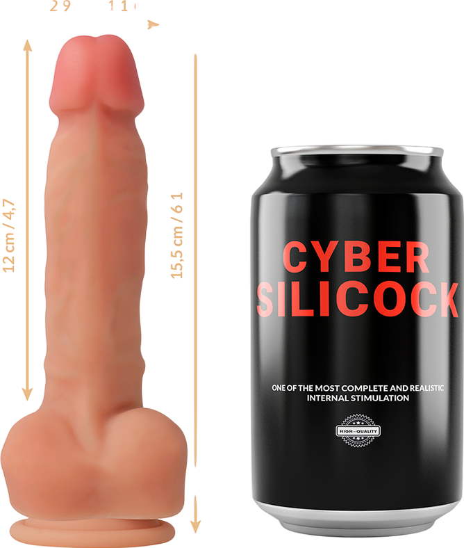 Ομοίωμα πέους από σιλικόνη σε φυσικό χρώμα, μήκους 15,5 εκ. και μέγιστης διαμέτρου 2,9 εκ.