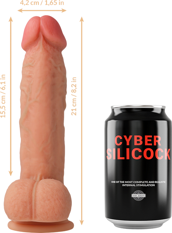 Ομοίωμα πέους από σιλικόνη σε φυσικό χρώμα, μήκους 21 εκ. και μέγιστης διαμέτρου 4,2 εκ.