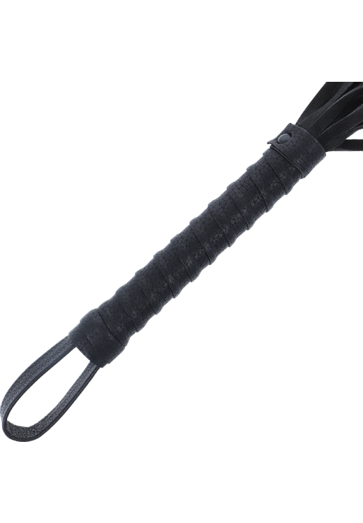 Μαστίγιο από δερματίνη σε μαύρο χρώμα