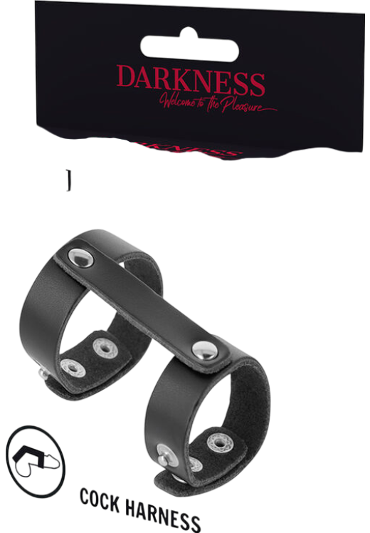 Διπλό δαχτυλίδι πέους από δερματίνη σε μαύρο χρώμα