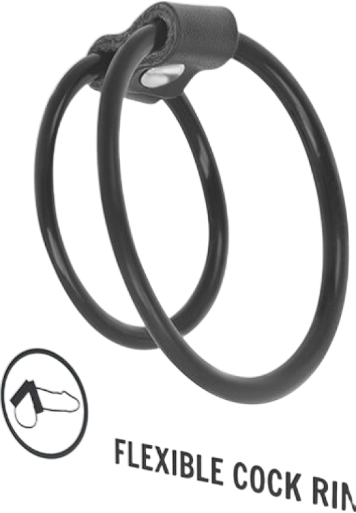 Διπλό δαχτυλίδι πέους από tpr σε μαύρο χρώμα