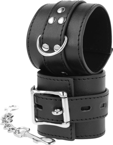 Χειροπέδες από δερματίνη σε μαύρο χρώμα