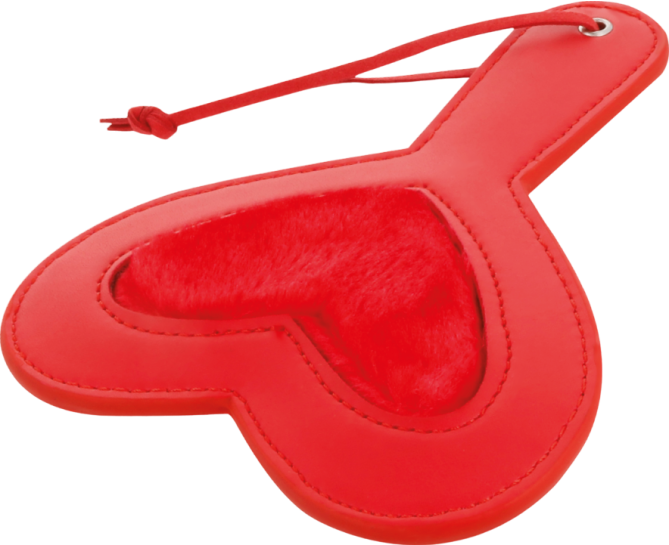 Κουπιά από δερματίνη σε κόκκινο χρώμα, μήκους 19 εκ. και μέγιστης διαμέτρου 15 εκ.