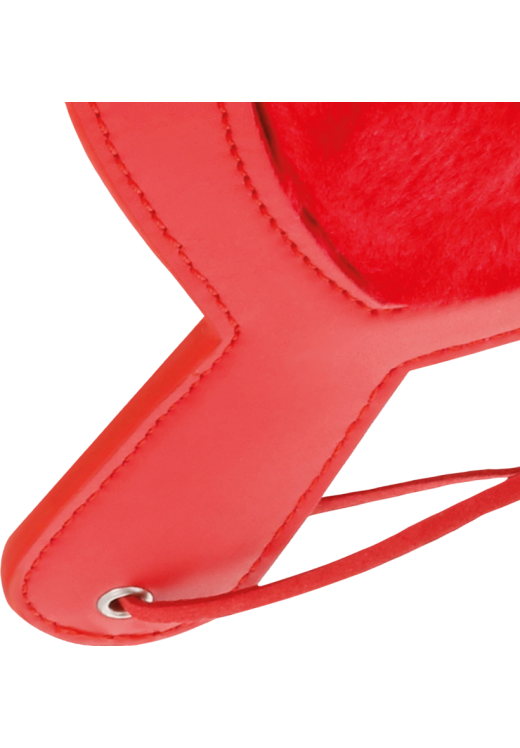 Κουπιά από δερματίνη σε κόκκινο χρώμα, μήκους 19 εκ. και μέγιστης διαμέτρου 15 εκ.