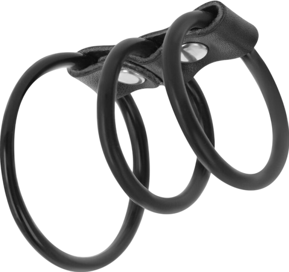 Διπλό δαχτυλίδι πέους από tpe σε μαύρο χρώμα