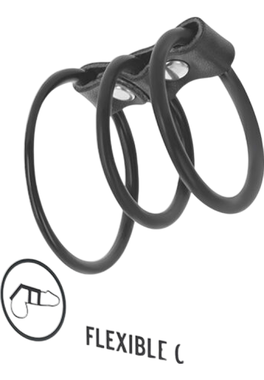 Διπλό δαχτυλίδι πέους από tpe σε μαύρο χρώμα