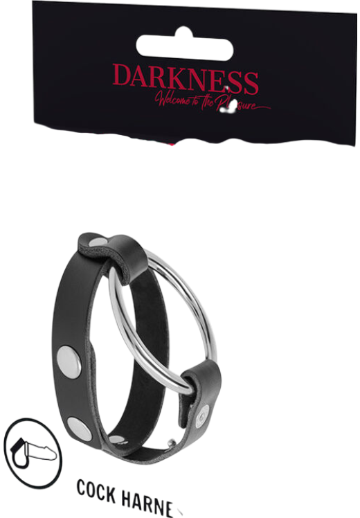 Διπλό δαχτυλίδι πέους από δερματίνη σε μαύρο χρώμα