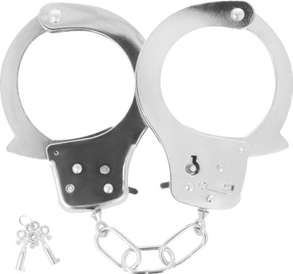 Μεταλλικές χειροπέδες σε ασημί χρώμα