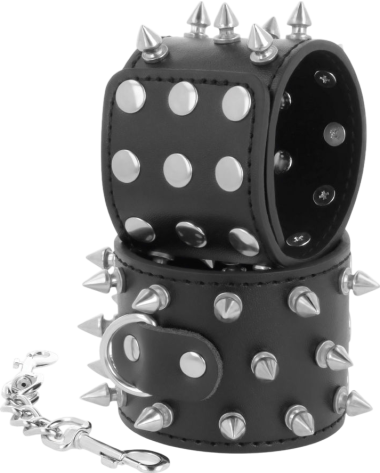 Χειροπέδες από δερματίνη σε μαύρο χρώμα