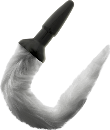 Σφήνα με ουρά από σιλικόνη σε μαύρο χρώμα, μήκους 12 εκ. και μέγιστης διαμέτρου 3 εκ.