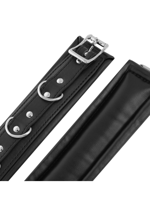 Χειροπέδες από δερματίνη σε μαύρο χρώμα, μήκους 20 εκ.