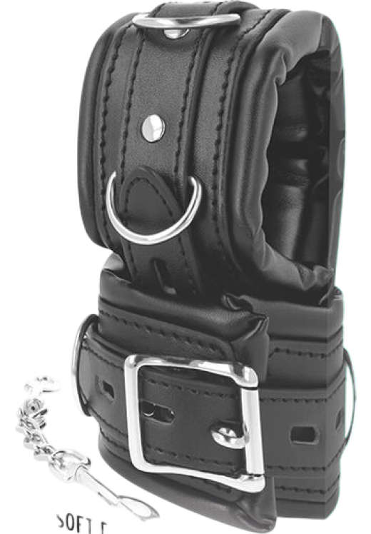 Χειροπέδες από δερματίνη σε μαύρο χρώμα, μήκους 20 εκ.