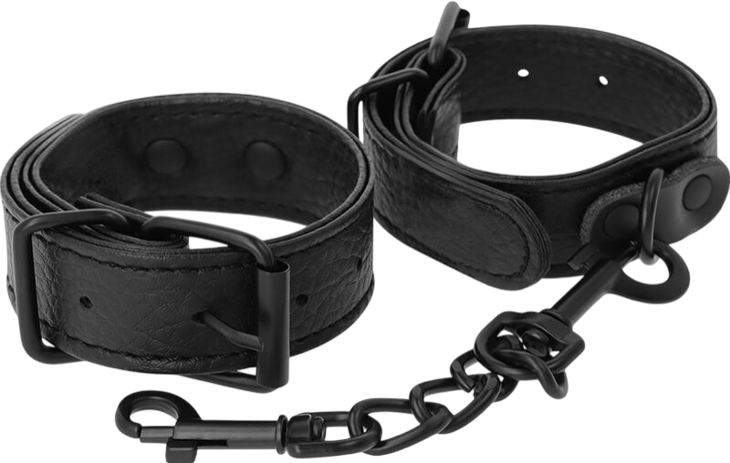 Χειροπέδες από δερματίνη σε μαύρο χρώμα