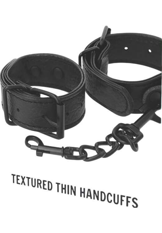 Χειροπέδες από δερματίνη σε μαύρο χρώμα