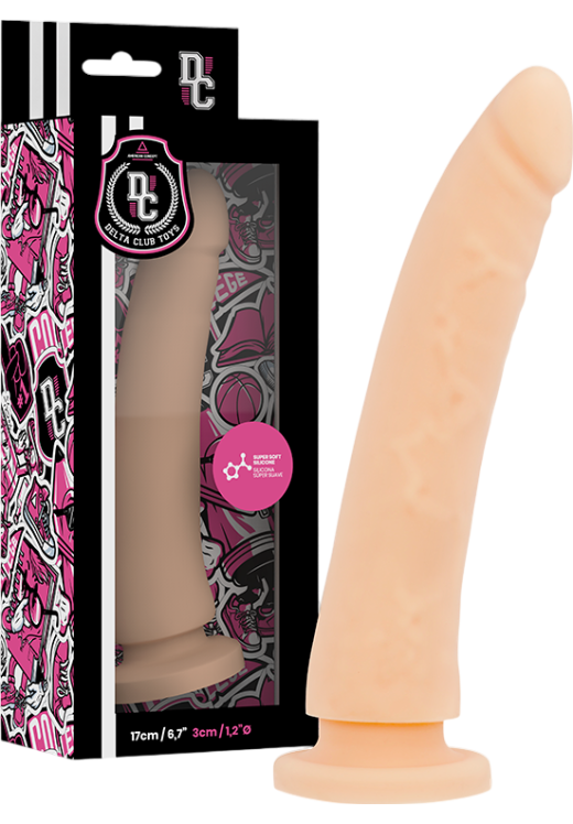 Ομοίωμα πέους από σιλικόνη σε φυσικό χρώμα, μήκους 17 εκ. και μέγιστης διαμέτρου 3 εκ.