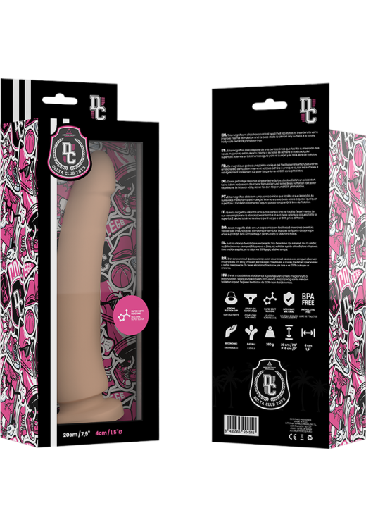 Ομοίωμα πέους από σιλικόνη σε φυσικό χρώμα, μήκους 20 εκ. και μέγιστης διαμέτρου 4 εκ.