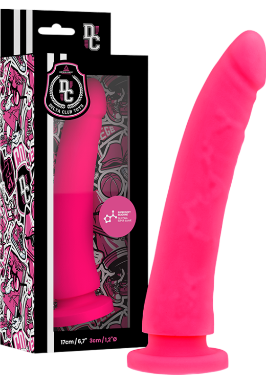 Ομοίωμα πέους από σιλικόνη σε ροζ χρώμα, μήκους 17 εκ. και μέγιστης διαμέτρου 3 εκ.