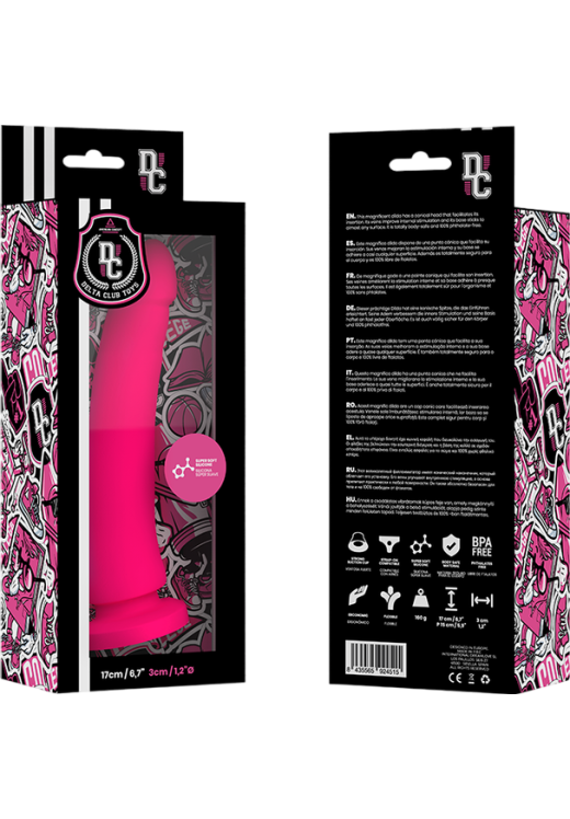 Ομοίωμα πέους από σιλικόνη σε ροζ χρώμα, μήκους 17 εκ. και μέγιστης διαμέτρου 3 εκ.