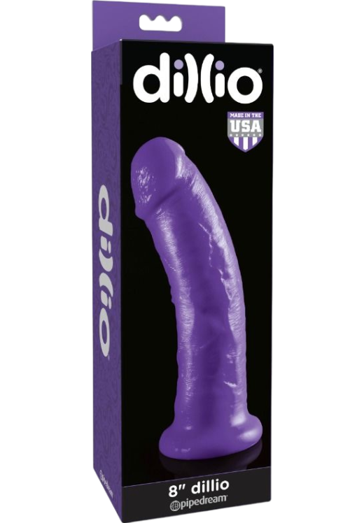 Ομοίωμα πέους από pvc σε μοβ χρώμα, μήκους 21,6 εκ. και μέγιστης διαμέτρου 4,8 εκ.