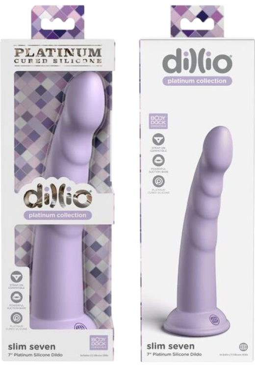 Ομοίωμα πέους από σιλικόνη σε μοβ χρώμα, μήκους 17,7 εκ.