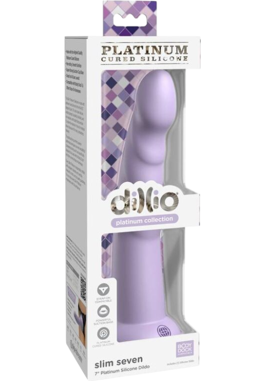 Ομοίωμα πέους από σιλικόνη σε μοβ χρώμα, μήκους 17,7 εκ.