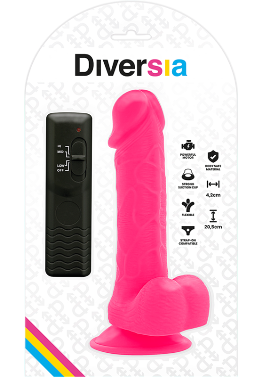 Ρεαλιστικός δονητής από tpe σε ροζ χρώμα, μήκους 20,5 εκ. και μέγιστης διαμέτρου 4,2 εκ. με ενσύρματο κοντρόλ