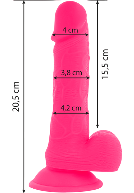 Ρεαλιστικός δονητής από tpe σε ροζ χρώμα, μήκους 20,5 εκ. και μέγιστης διαμέτρου 4,2 εκ. με ενσύρματο κοντρόλ