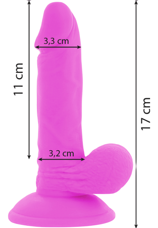 Ρεαλιστικός δονητής από tpe σε μοβ χρώμα, μήκους 17 εκ. και μέγιστης διαμέτρου 3,3 εκ. με ενσύρματο κοντρόλ