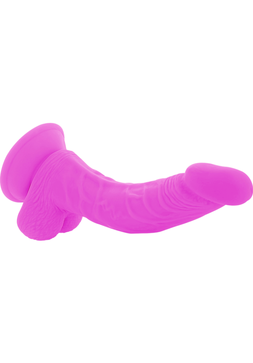 Ρεαλιστικός δονητής από tpe σε μοβ χρώμα, μήκους 21,5 εκ. και μέγιστης διαμέτρου 4,5 εκ. με ενσύρματο κοντρόλ