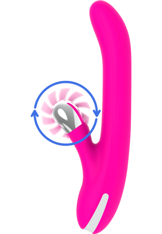 Rabbit δονητής από σιλικόνη σε φούξια χρώμα, μήκους 24 εκ. και μέγιστης διαμέτρου 3,5 εκ.