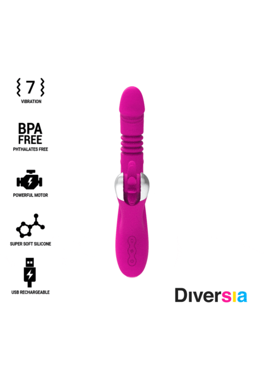 Rabbit δονητής από σιλικόνη σε φούξια χρώμα, μήκους 24 εκ. και μέγιστης διαμέτρου 3,5 εκ.