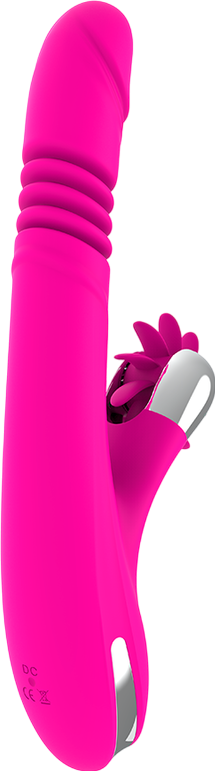 Rabbit δονητής από σιλικόνη σε φούξια χρώμα, μήκους 24 εκ. και μέγιστης διαμέτρου 3,5 εκ.