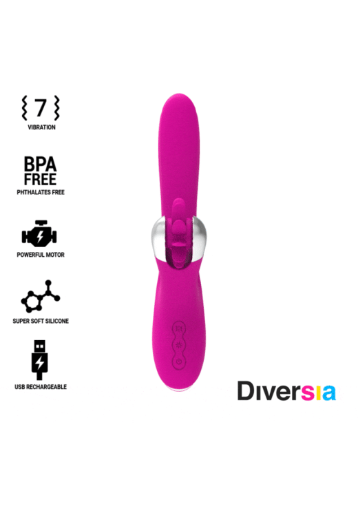 Rabbit δονητής από σιλικόνη σε φούξια χρώμα, μήκους 24 εκ. και μέγιστης διαμέτρου 3,5 εκ.