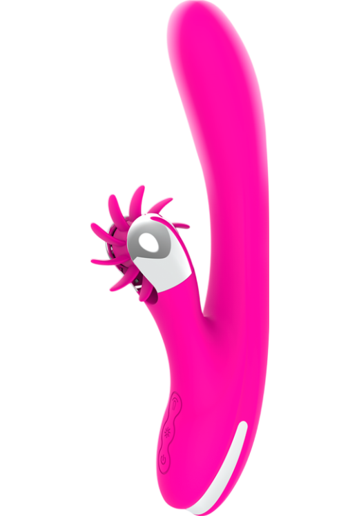 Rabbit δονητής από σιλικόνη σε φούξια χρώμα, μήκους 24 εκ. και μέγιστης διαμέτρου 3,5 εκ.