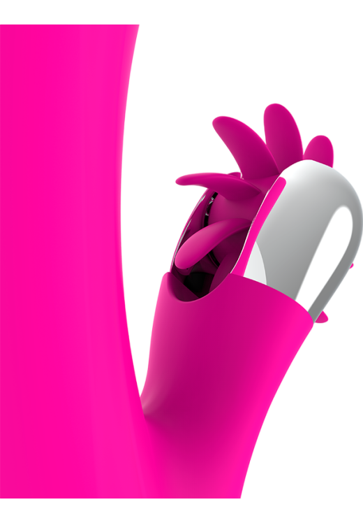 Rabbit δονητής από σιλικόνη σε φούξια χρώμα, μήκους 24 εκ. και μέγιστης διαμέτρου 3,5 εκ.