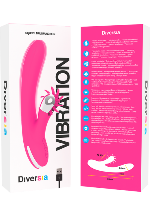 Rabbit δονητής από σιλικόνη σε φούξια χρώμα, μήκους 24 εκ. και μέγιστης διαμέτρου 3,5 εκ.